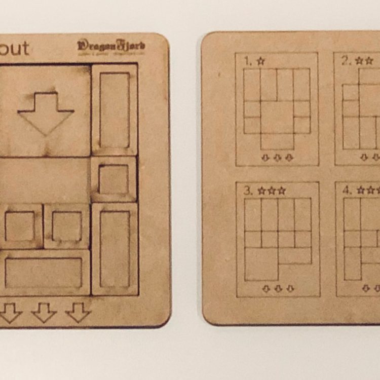Breakout sliding block puzzle. Many challenges from 13 moves to over 100!