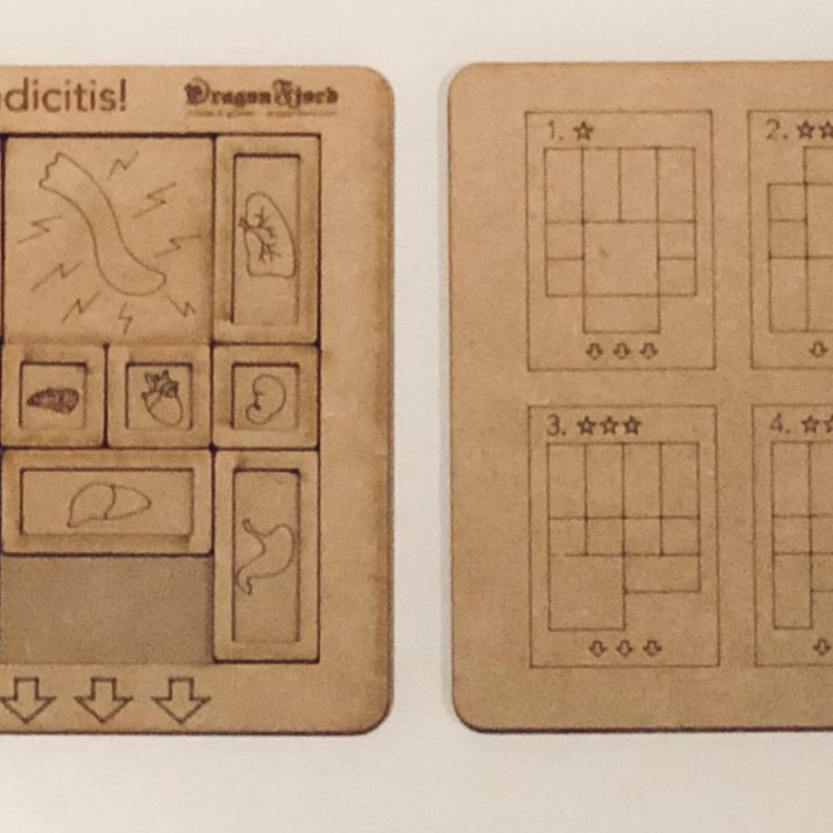 Appendicitis sliding block puzzle. Remove the appendix! Fun and challenging!